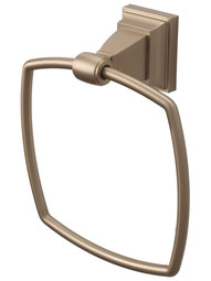 Stratton Towel Ring in Brushed Bronze.